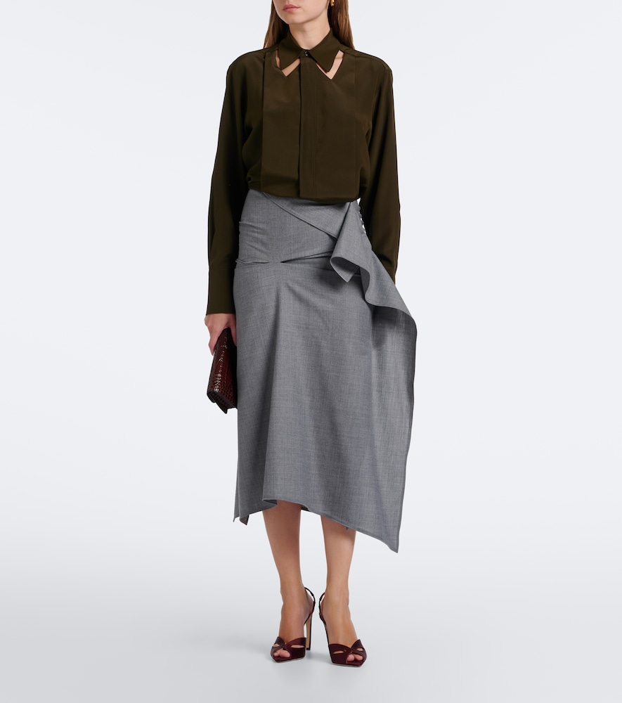 Cutout Silk Crêpe De Chine Blouse