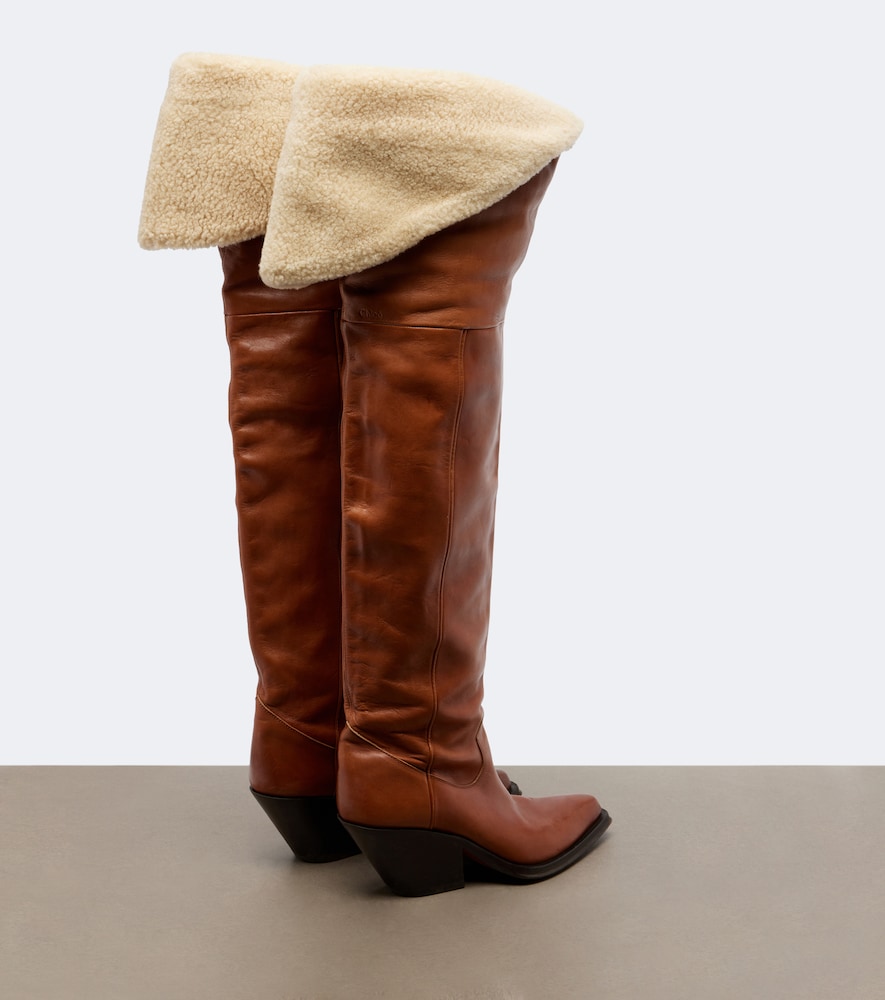 Chloé Azelan Leather Over-The-Knee Boots