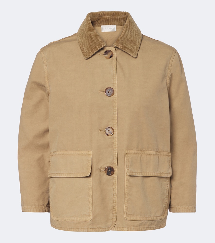 The Row Benka Corduroy-trimmed Cotton Jacket In Beige
