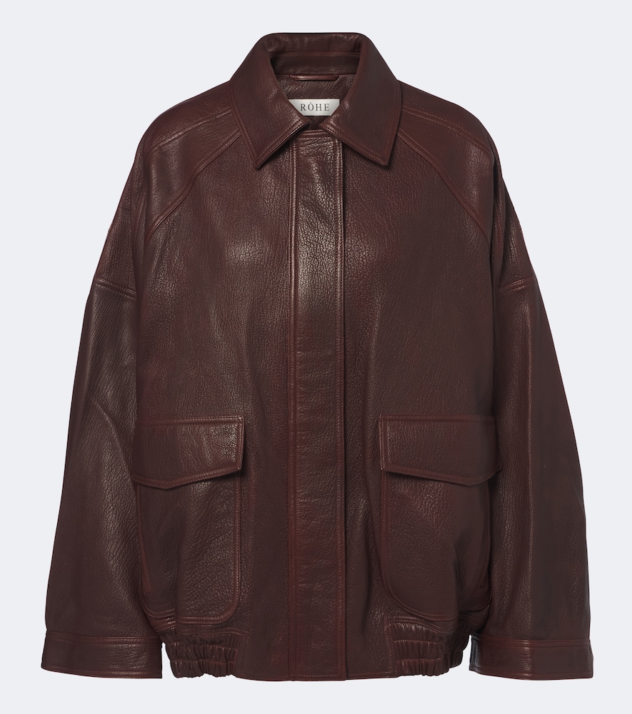 Rohe Róhe Leather Blouson Jacket In Brown