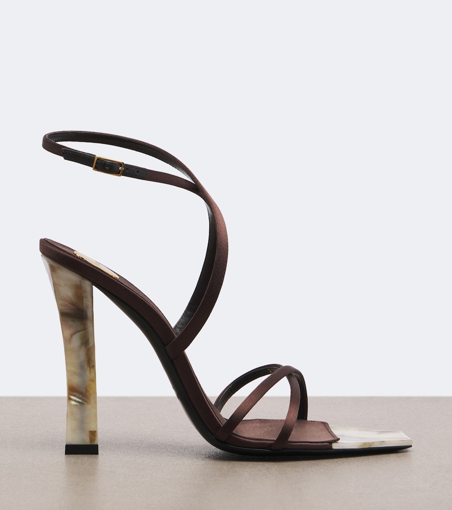 Lutetia Satin And Mother-Of-Pearl Sandals