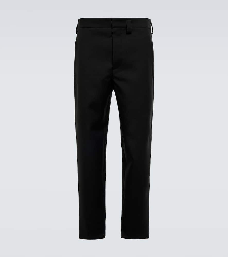 Jil Sander Slim-fit leather-trim wool pants