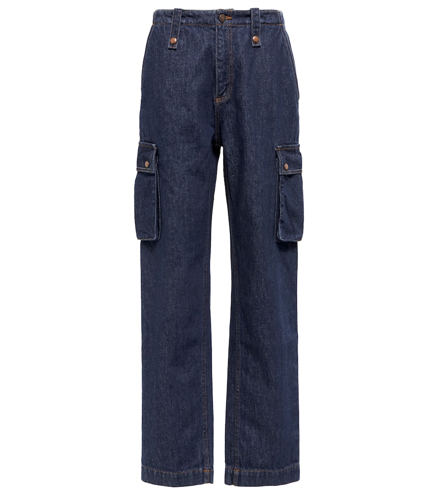 Mid-rise straight jeans