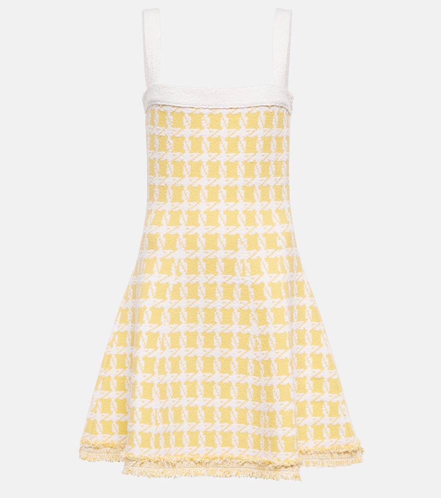 Oscar de la Renta Gingham tweed minidress