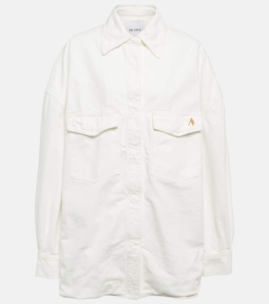 Attico Logo-embroidered Shirt Jacket In White