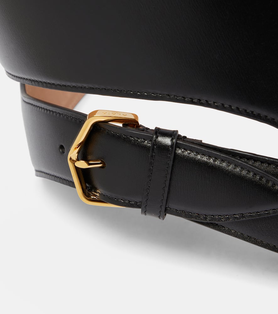 Shop Alaïa Cut-out Leather Belt In Black