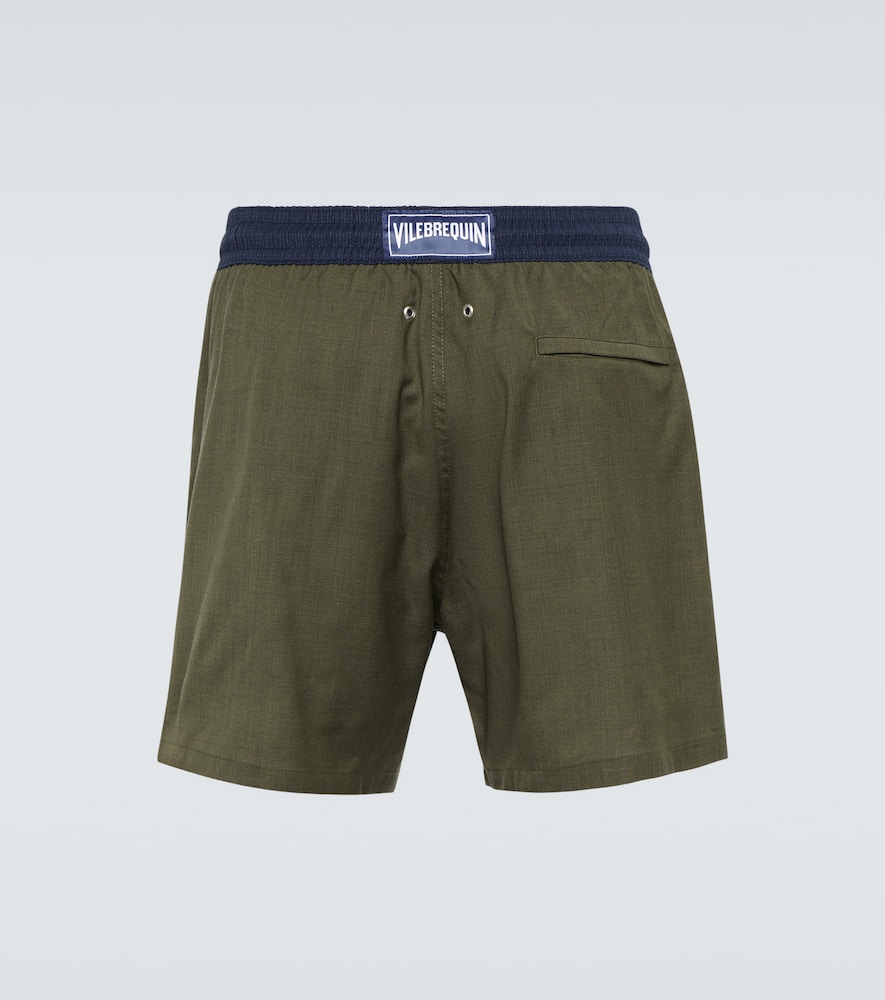 Vilebrequin X Woolmark Company Badehose Mangus In Olive Chine