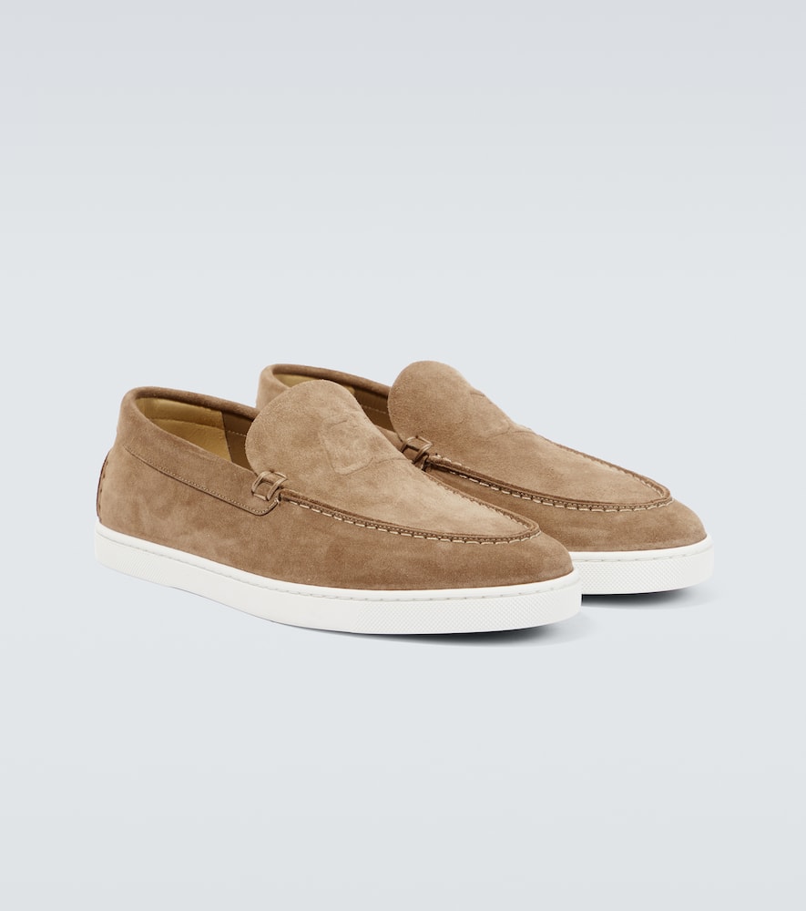 Shop Christian Louboutin Varsiboat Suede Boat Shoes In Beige