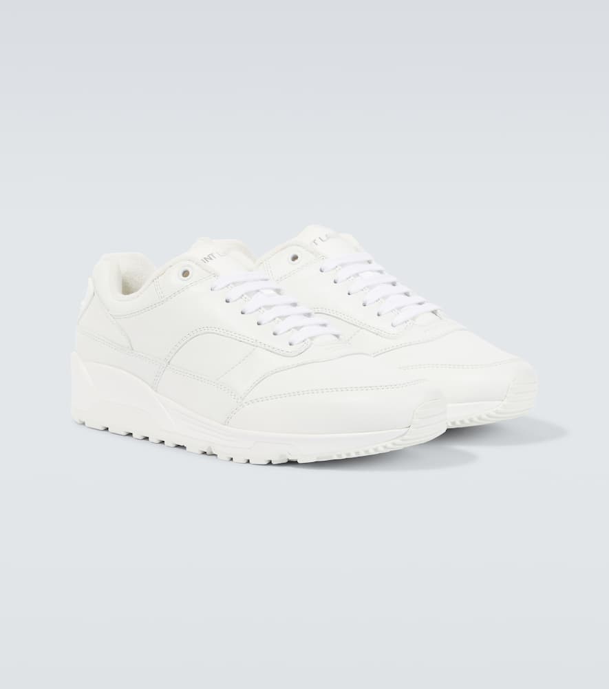 Shop Saint Laurent Leather Sneakers In White