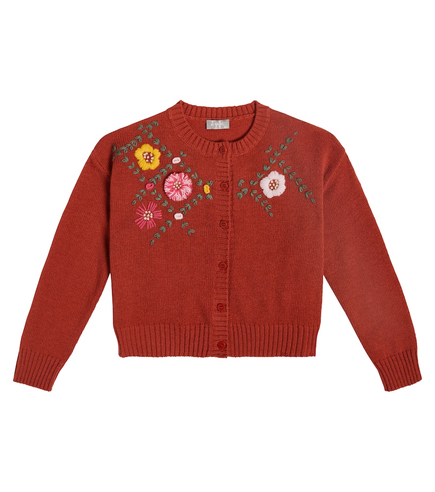 Il Gufo Embroidered wool cardigan