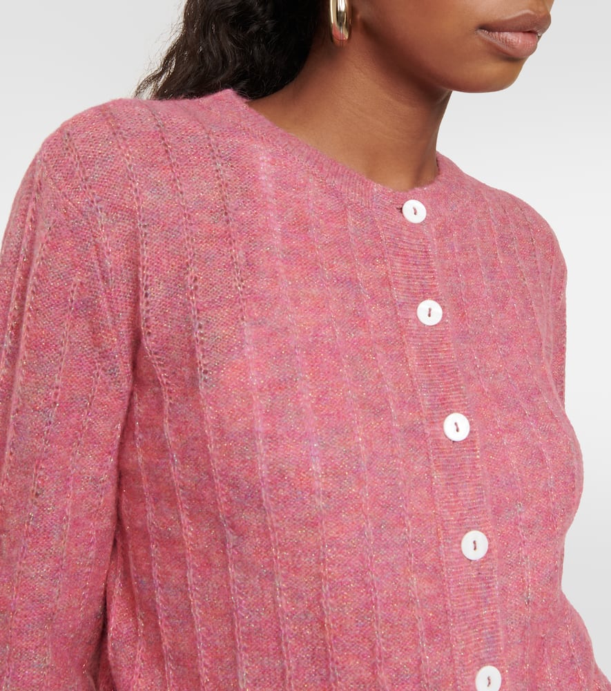 Apc Milena Pink Cardigan With Mother-of-pearls Buttons In Alpaca And Wool Woman In Pink
