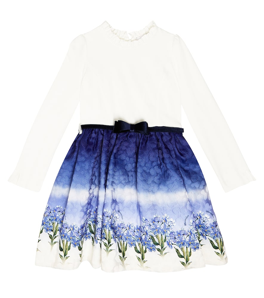 Monnalisa Floral matelassé dress