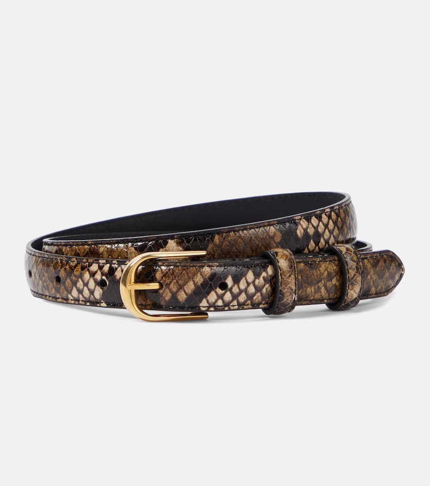 Jane 20mm snake-effect leather belt