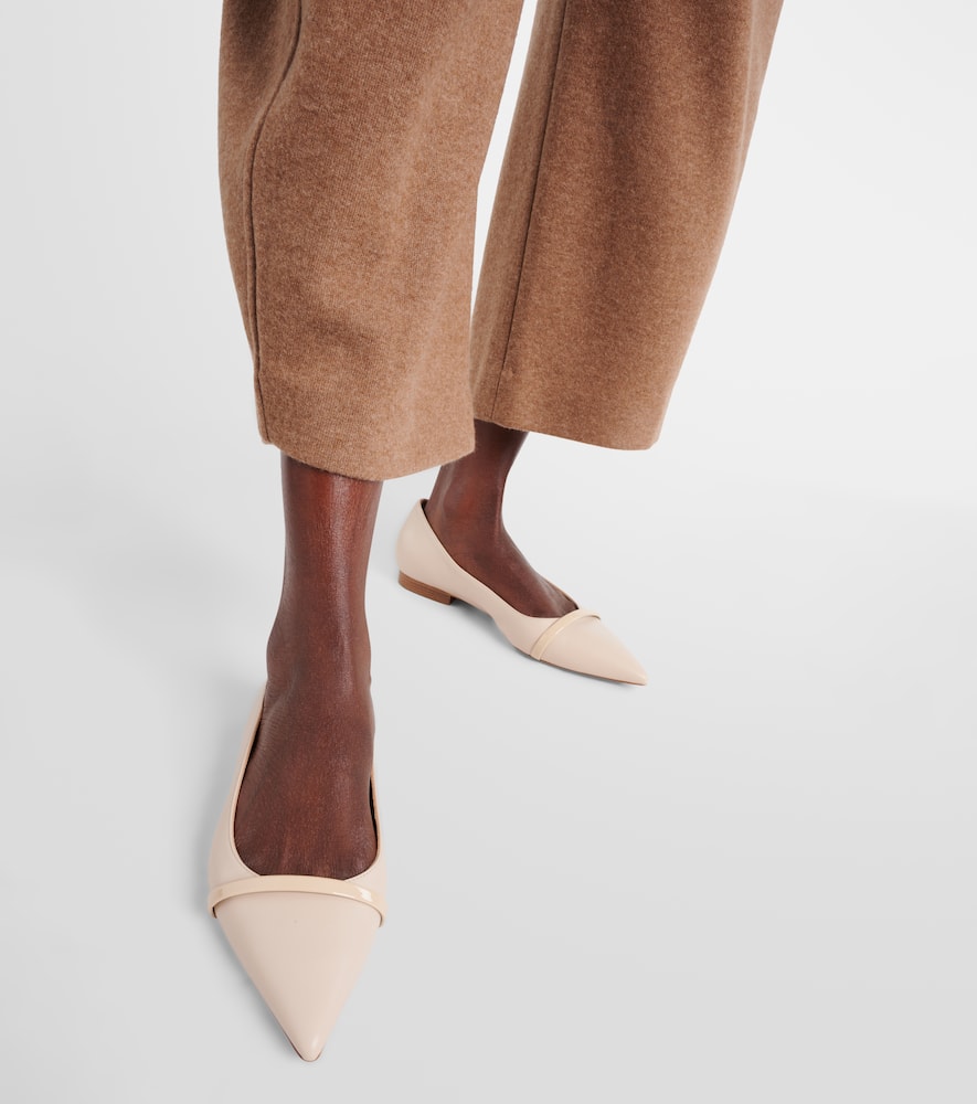 Shop Malone Souliers Jhene Leather Ballet Flats In Beige