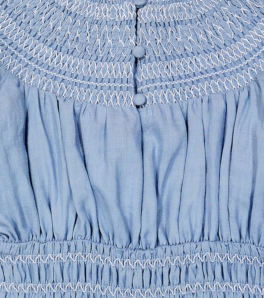  C'era Una Volta C'era Una Volta Besticktes Kleid Evelina Aus Ramie 