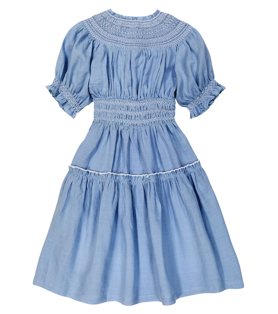  C'era Una Volta C'era Una Volta Besticktes Kleid Evelina Aus Ramie 