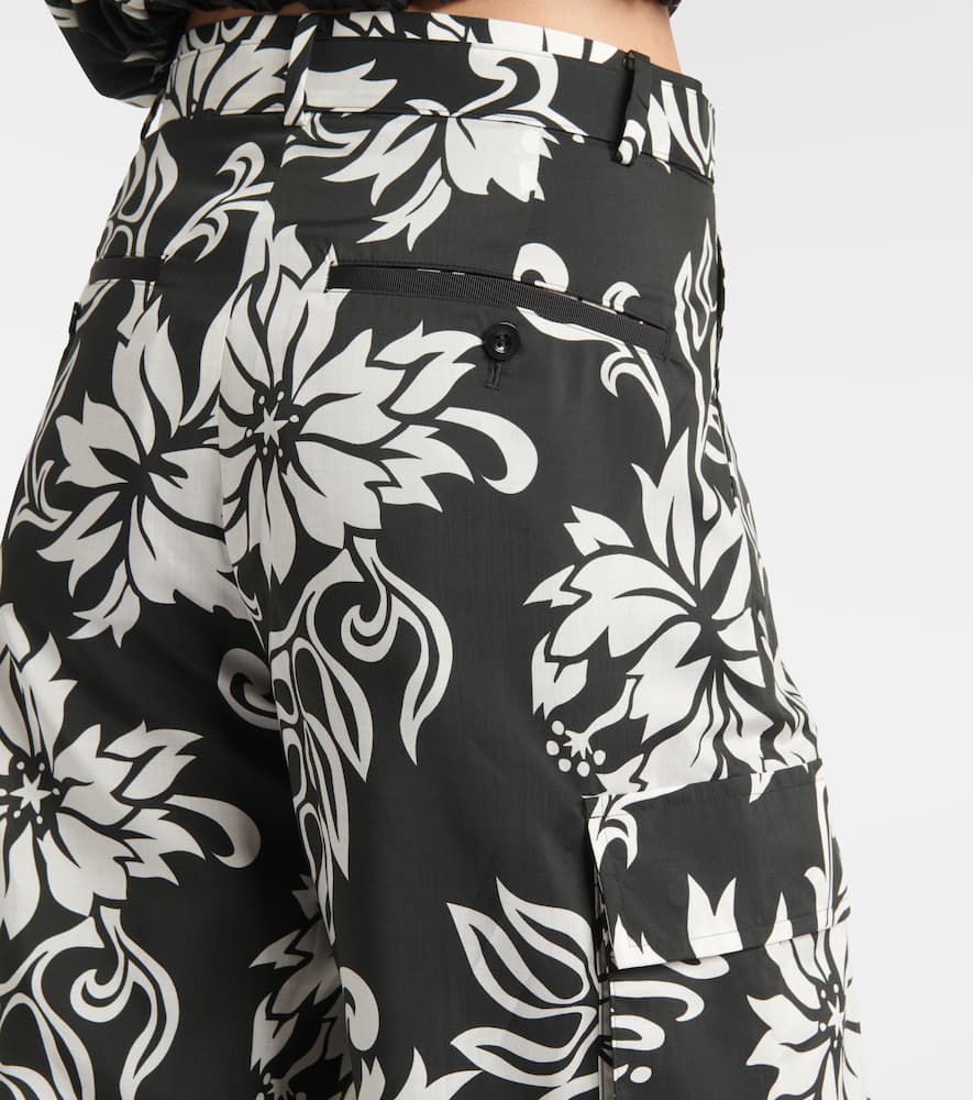 SACAI HIGH-RISE FLORAL WIDE-LEG PANTS