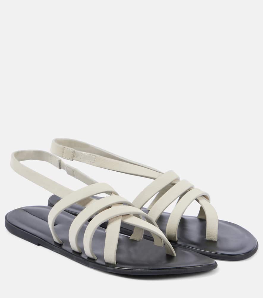 The Row Line Leather Sandals In Black