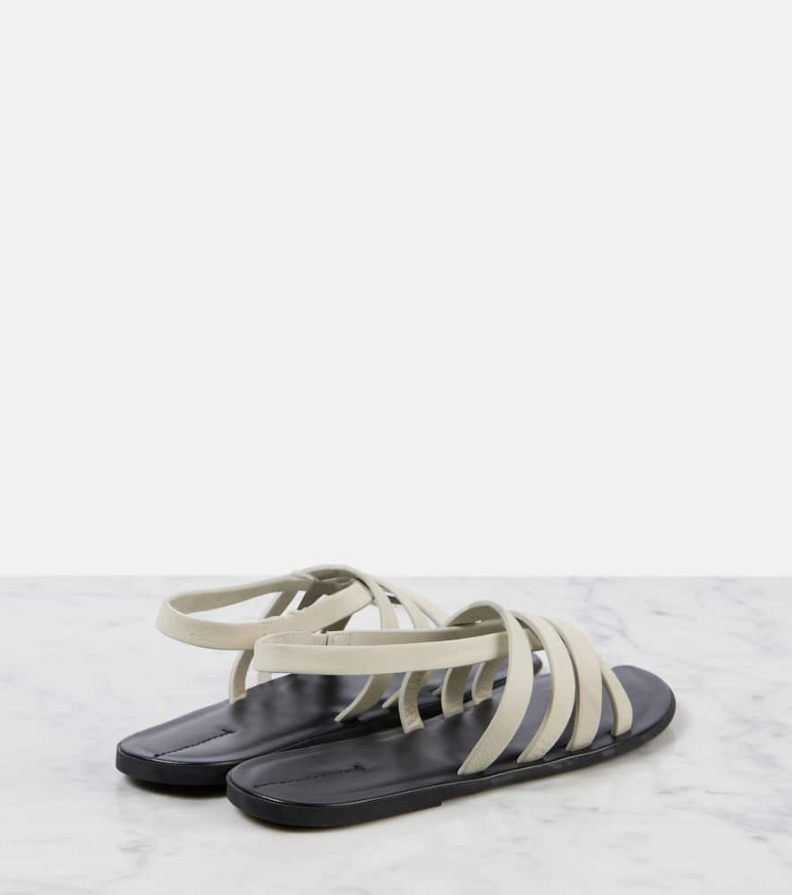 The Row Line Leather Sandals In Black