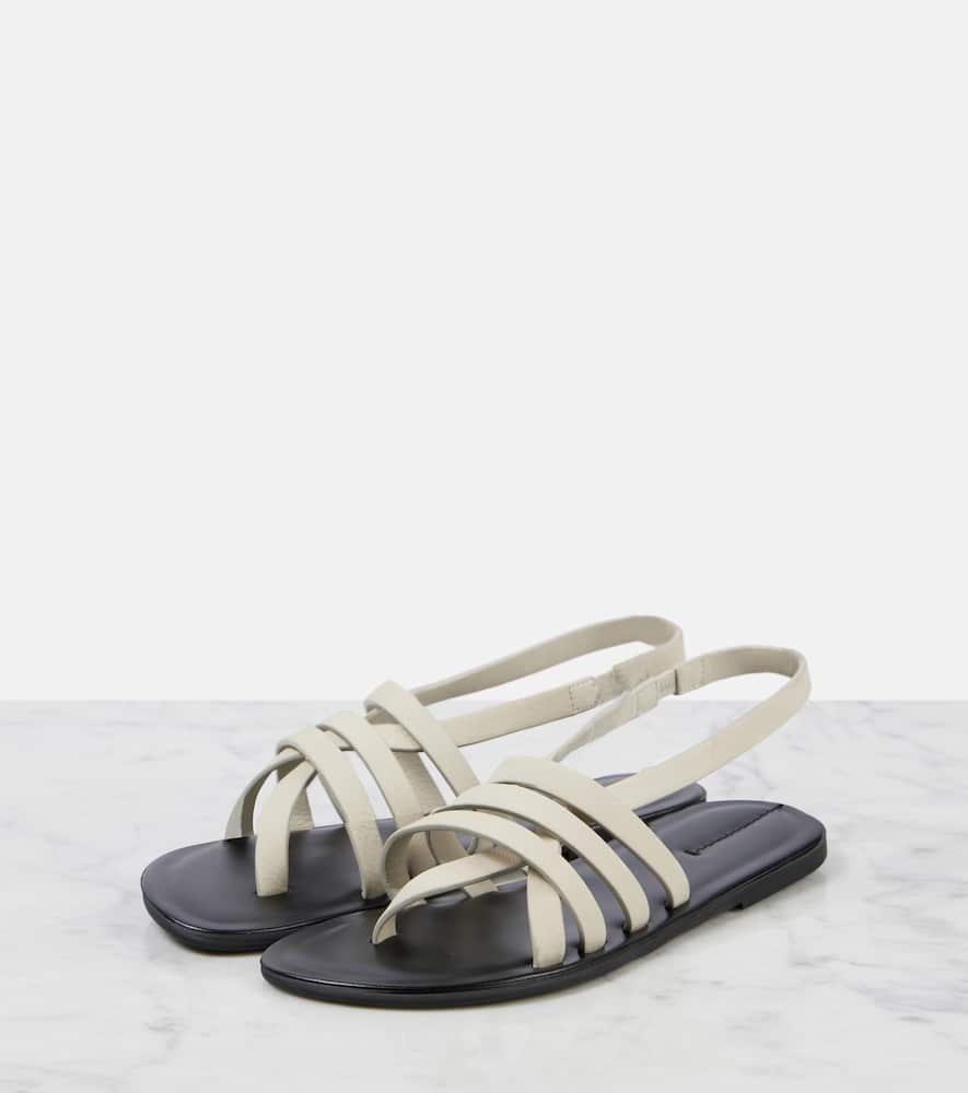 The Row Line Leather Sandals In Black