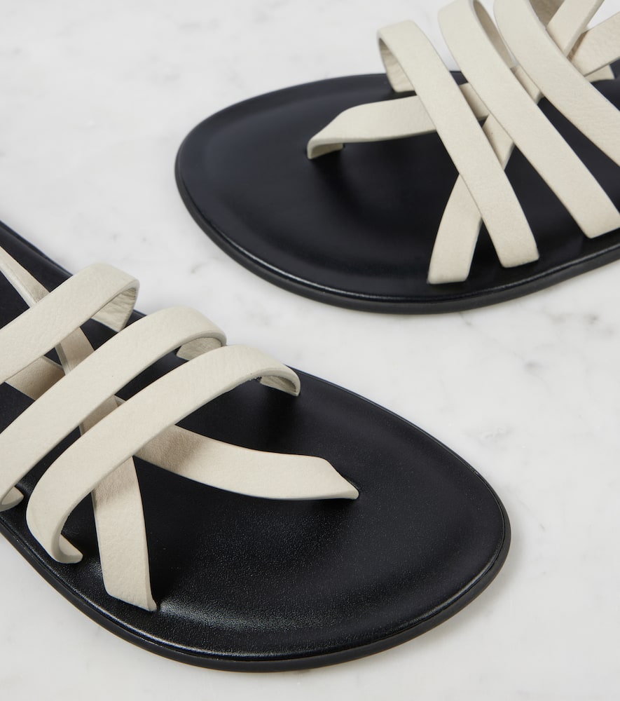 The Row Line Leather Sandals In Black
