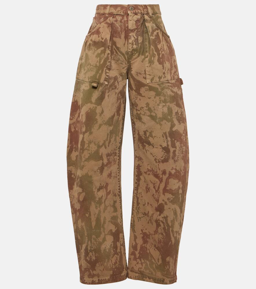 The Attico Effie camouflage barrel-leg jeans
