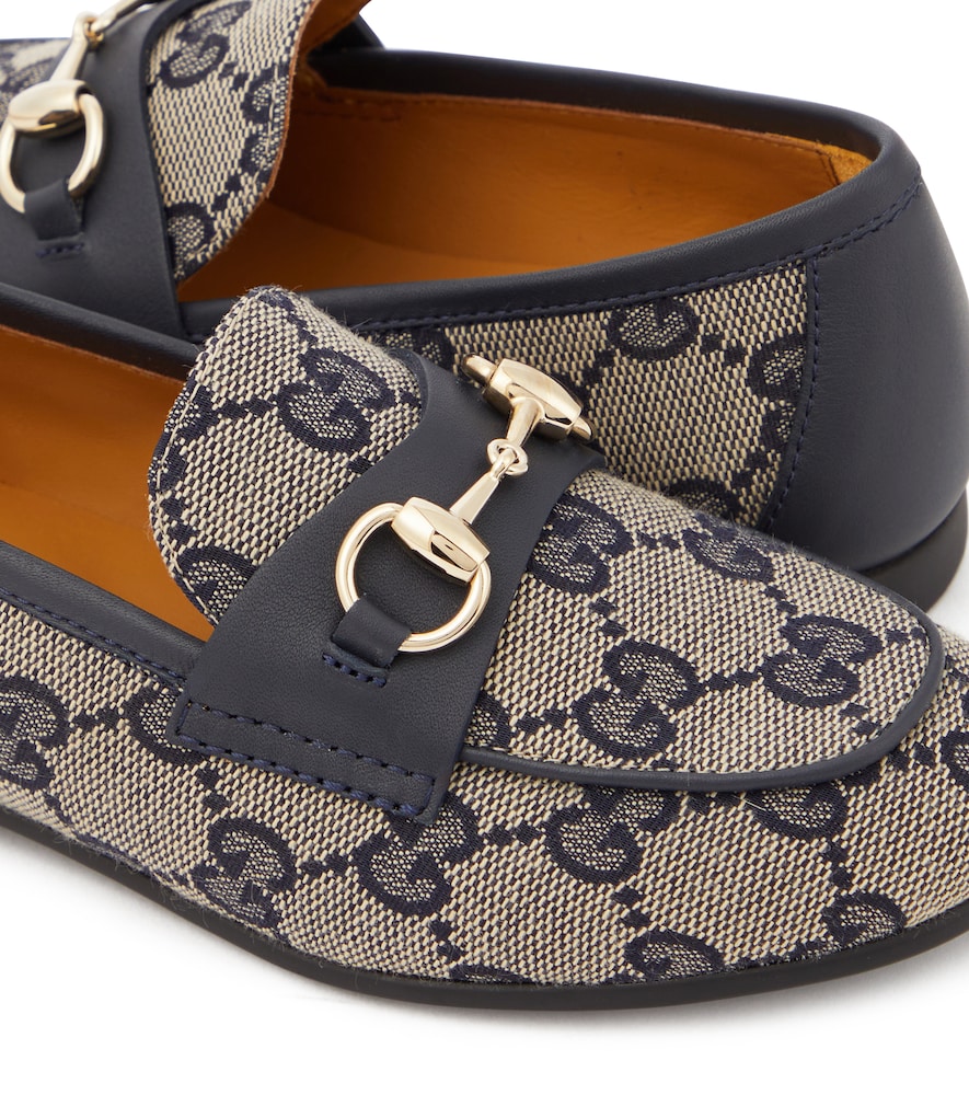  Gucci Kids Gucci Kids Horsebit Gg Canvas Loafers 