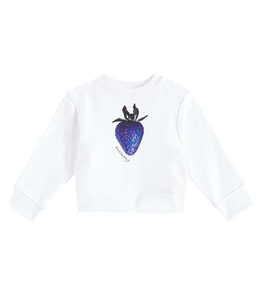 Burberry Baby Printed Cotton Jersey Sweatshirt In White