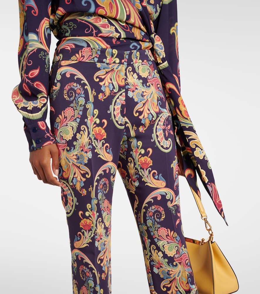 涡纹高腰喇叭裤