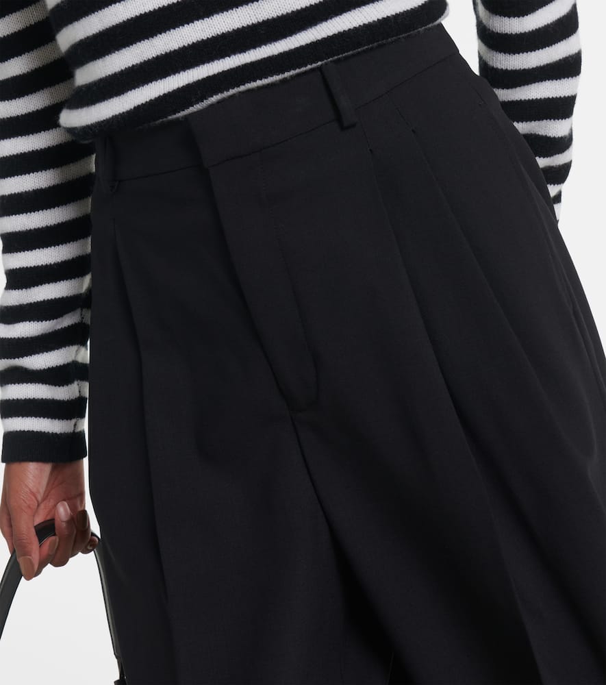 Shop Polo Ralph Lauren High-rise Wool-blend Straight Pants In Black