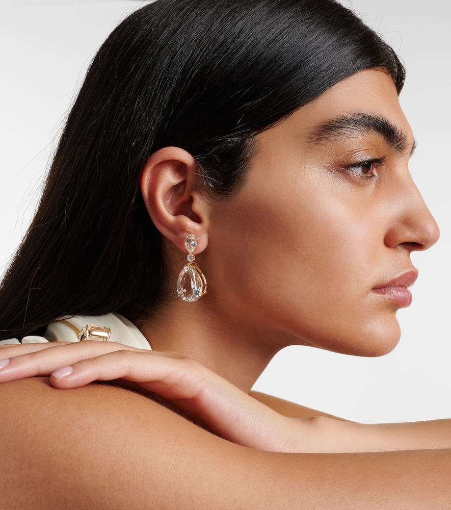 Mateo Sophia 14kt Gold Earrings With Topaz And Diamonds In Gold