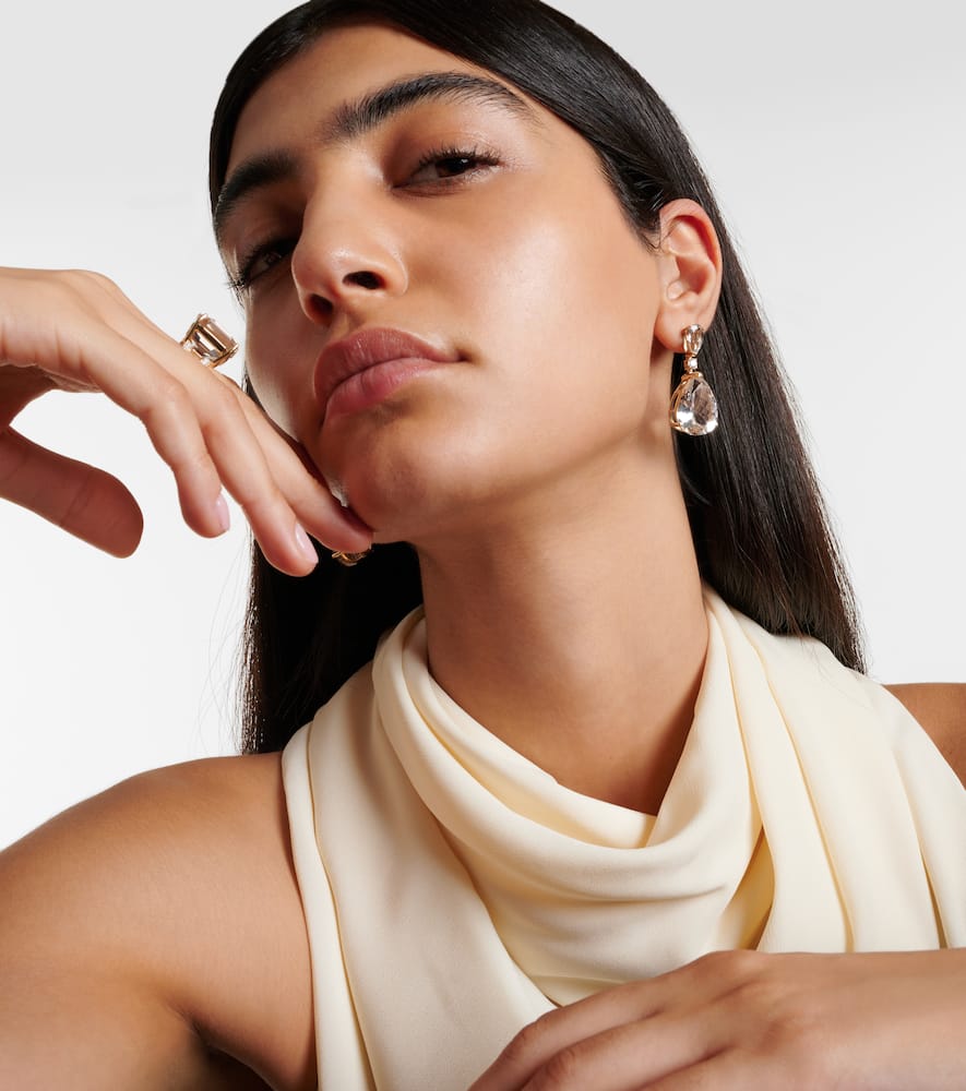 Mateo Sophia 14kt Gold Earrings With Topaz And Diamonds In Gold