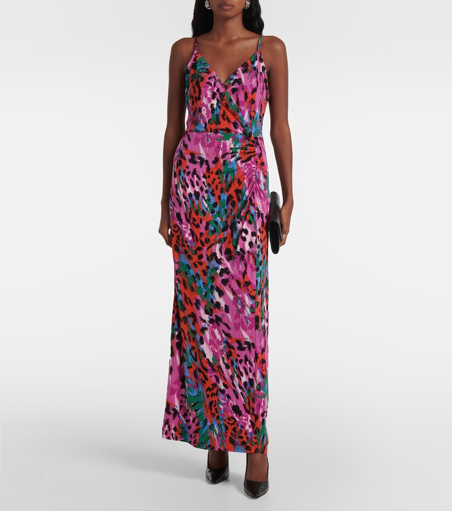  Diane Von Furstenberg Diane Von Furstenberg Saavya Leopard-print Maxi Dress 