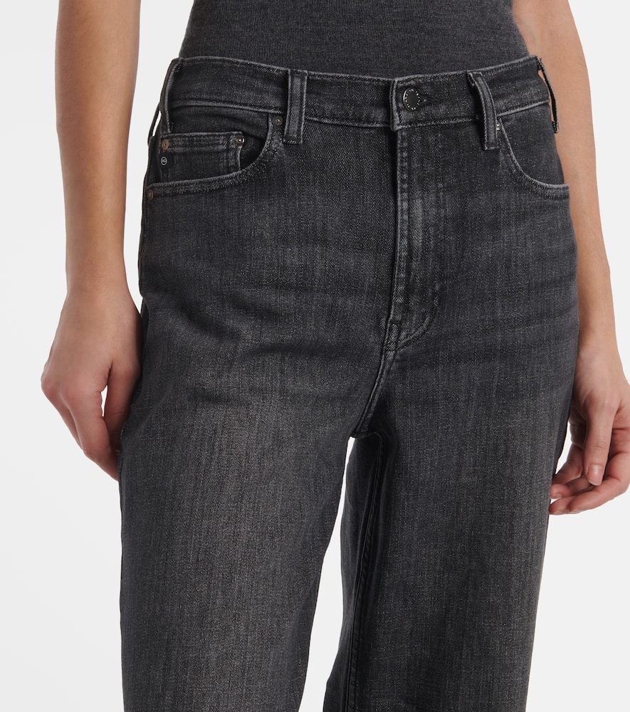 Shop Ag New Bgy High-rise Wide-leg Jeans In Black
