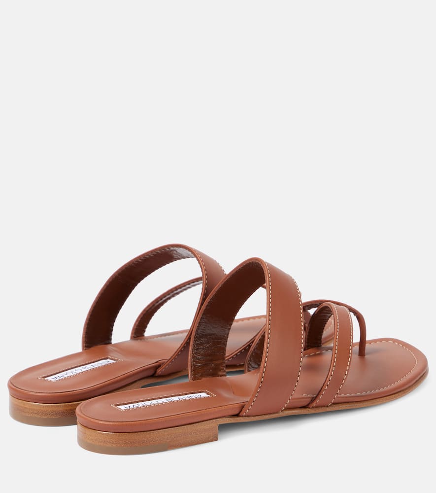 Manolo Blahnik Sandalen Susacru Aus Leder In Braun