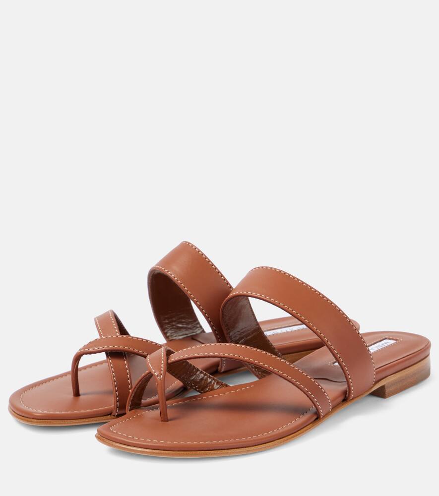 Manolo Blahnik Sandalen Susacru Aus Leder In Braun