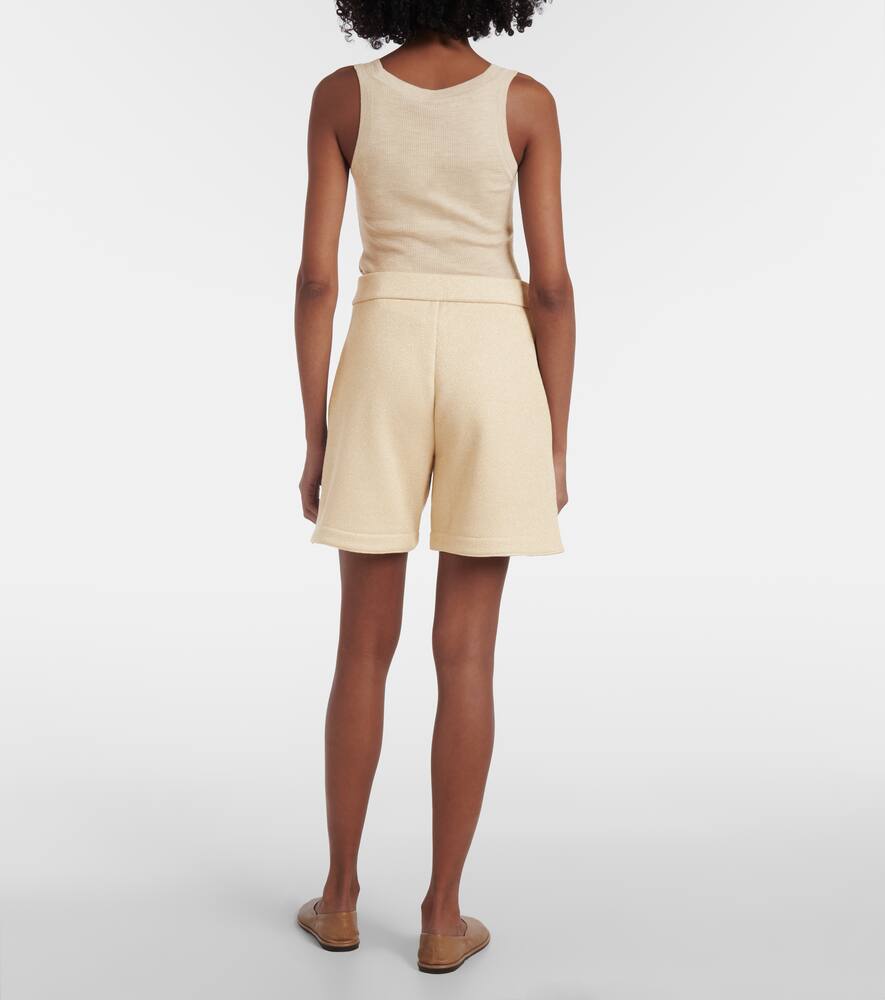Max Mara Cotton-blend Shorts In Beige