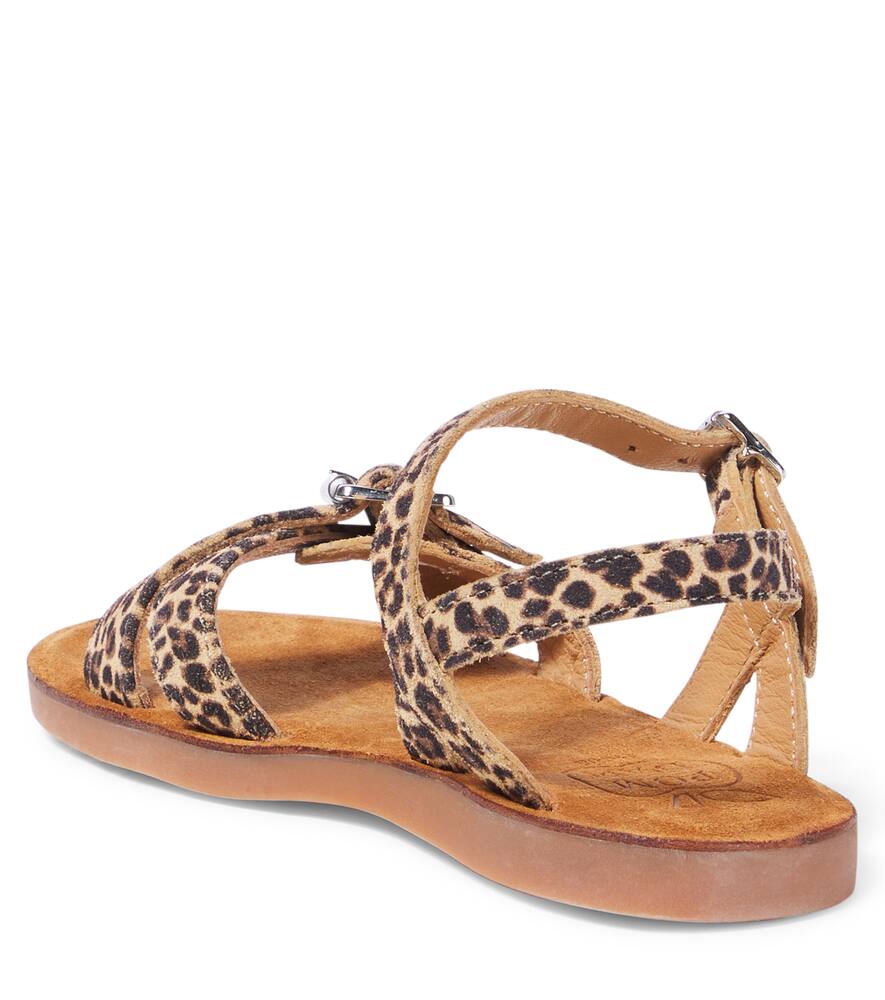 Pom D'api Plage-air Crossy Leather Sandals In Mini Leo Sahara
