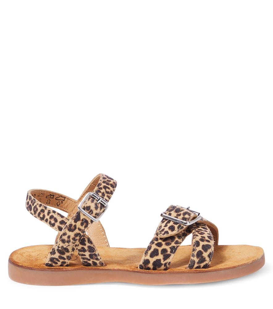 Pom D'api Plage-air Crossy Leather Sandals In Mini Leo Sahara