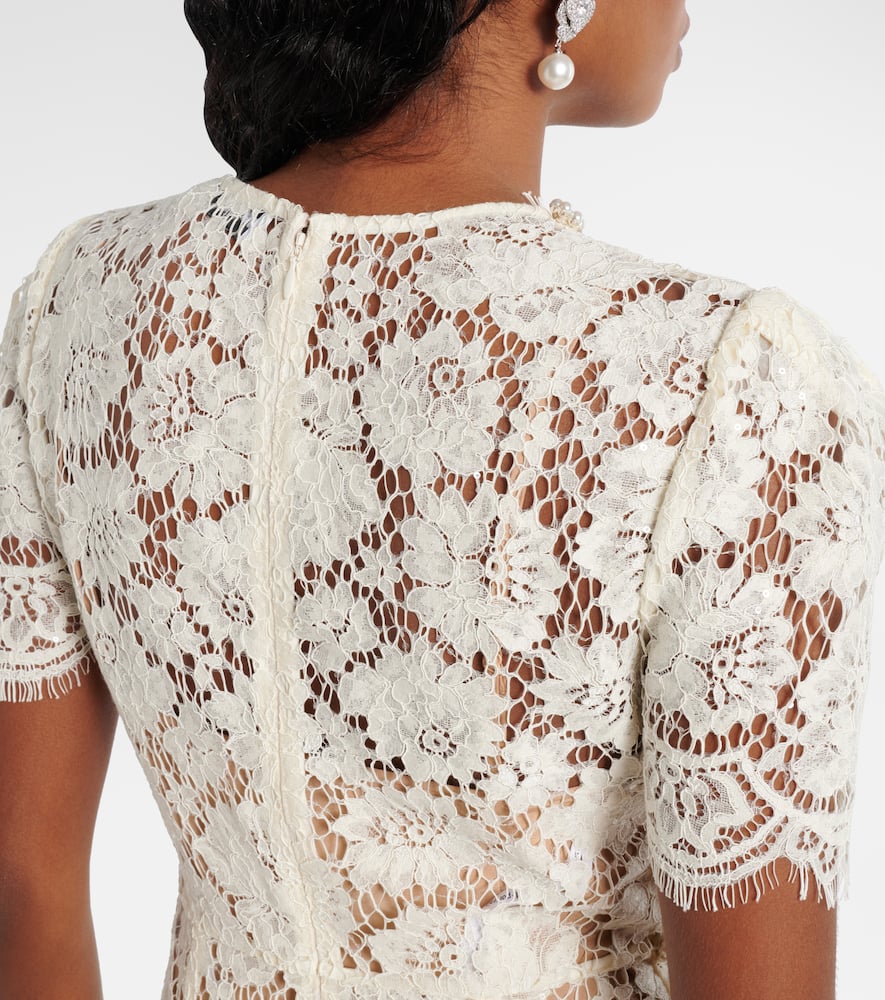 Self-portrait Women's Fine Lace Midi Dress In Beige