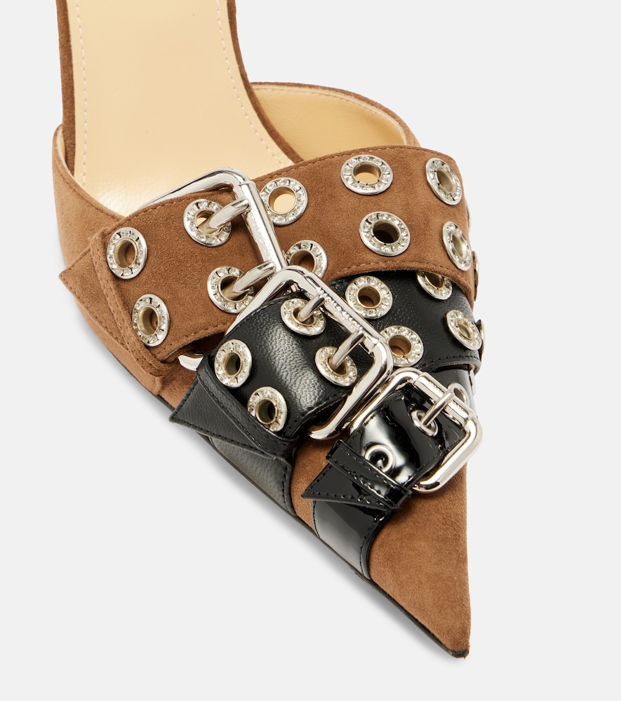 Mach & Mach Mach & Mach Buckle Belt 95 Suede Slingback Pumps 