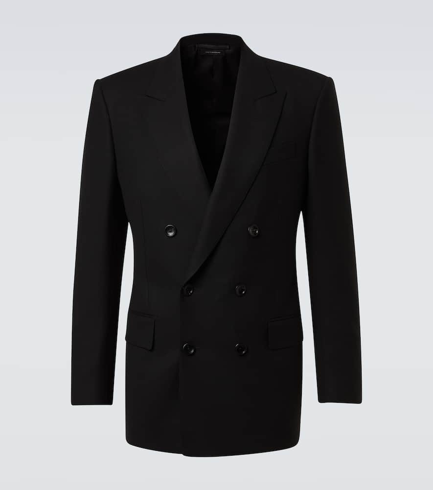 Tom Ford High Twist Double Breasted Wool Jacket Clothing In Black