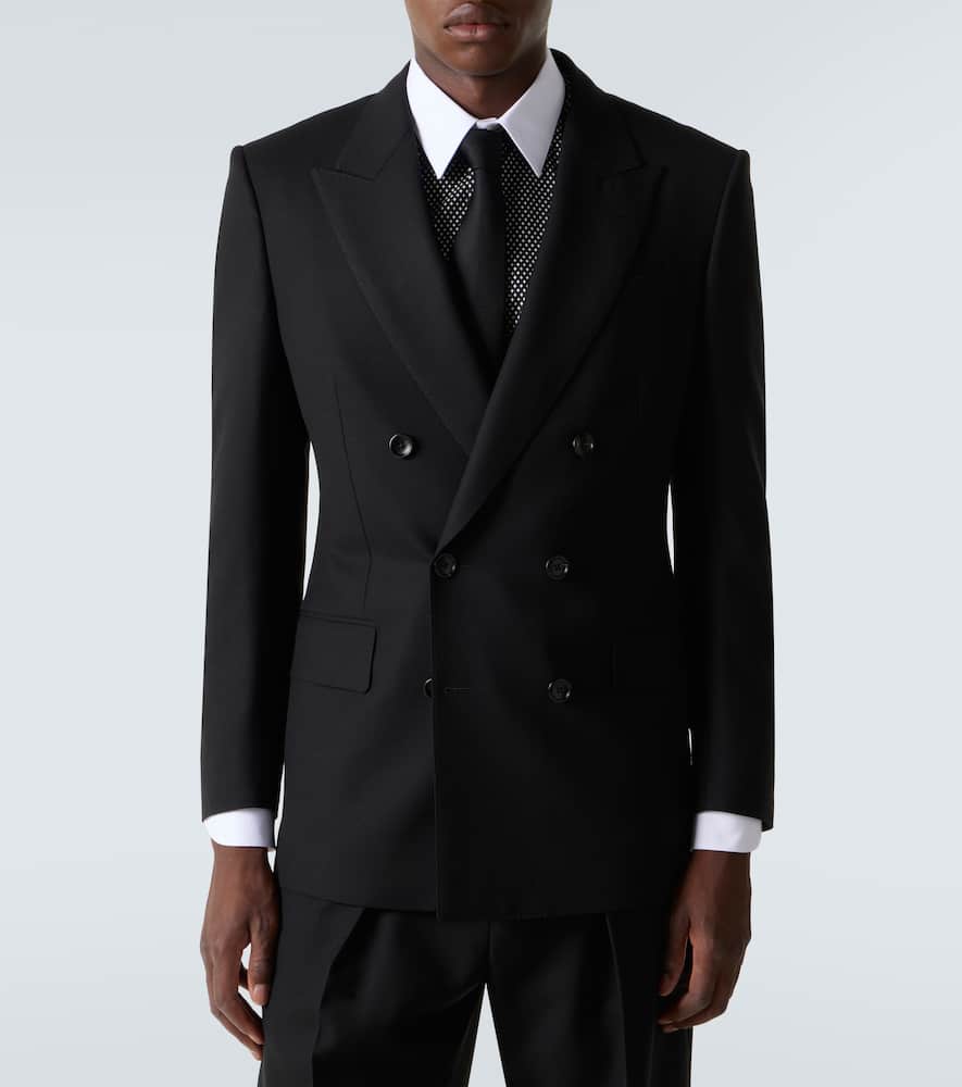Tom Ford High Twist Double Breasted Wool Jacket Clothing In Black