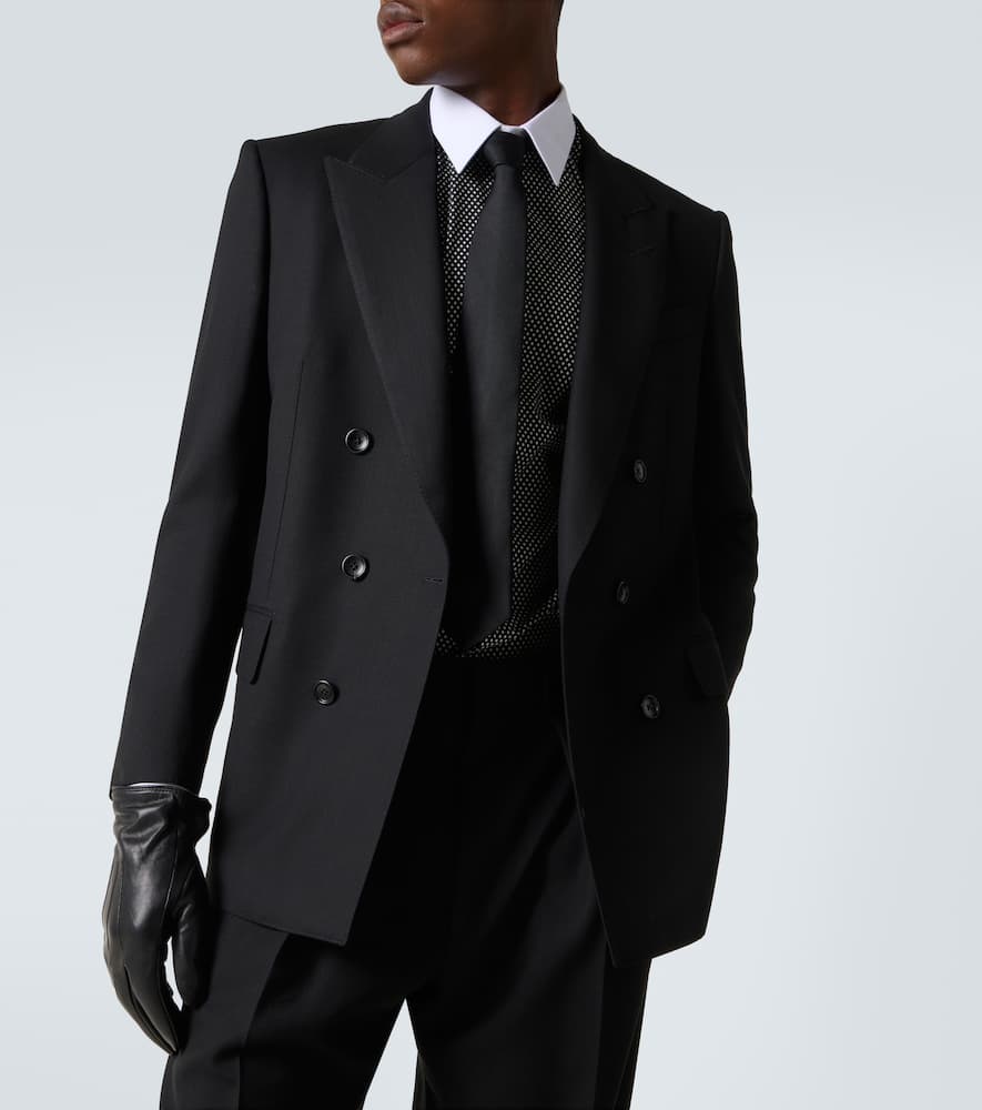 Tom Ford High Twist Double Breasted Wool Jacket Clothing In Black