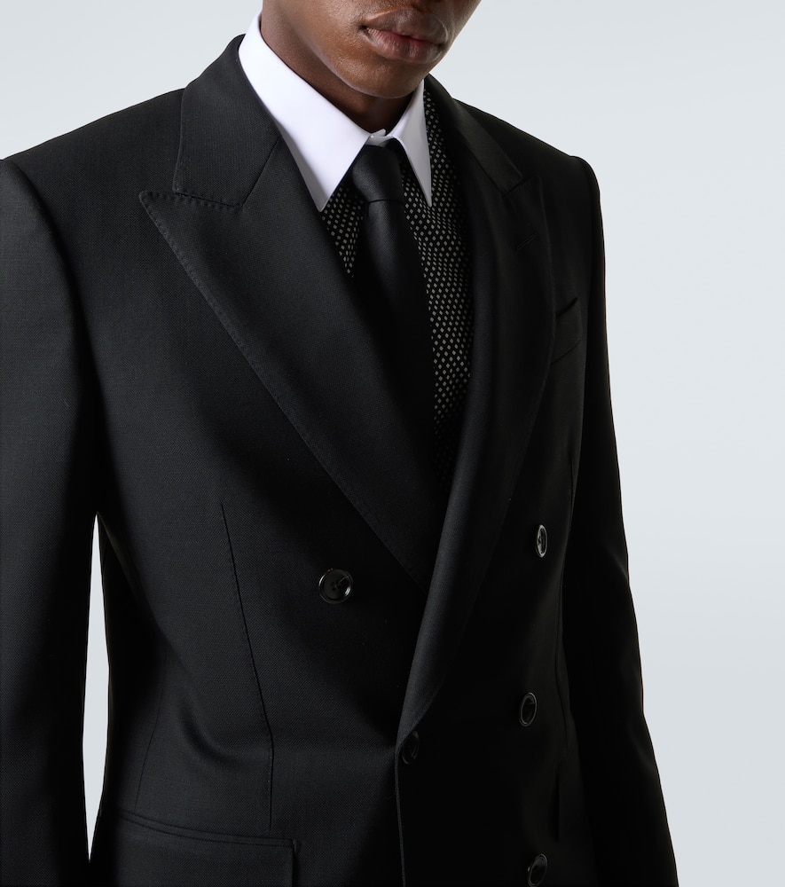 Tom Ford High Twist Double Breasted Wool Jacket Clothing In Black