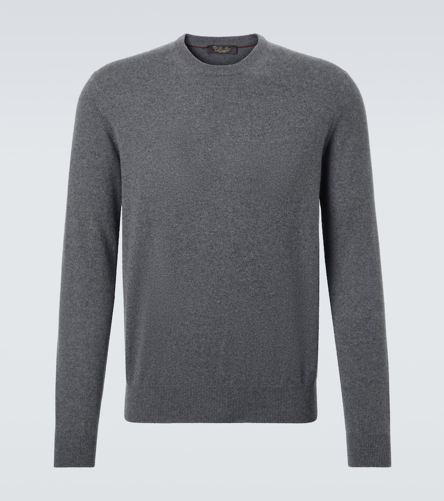 Loro Piana Cashmere Crewneck Sweater In Gray