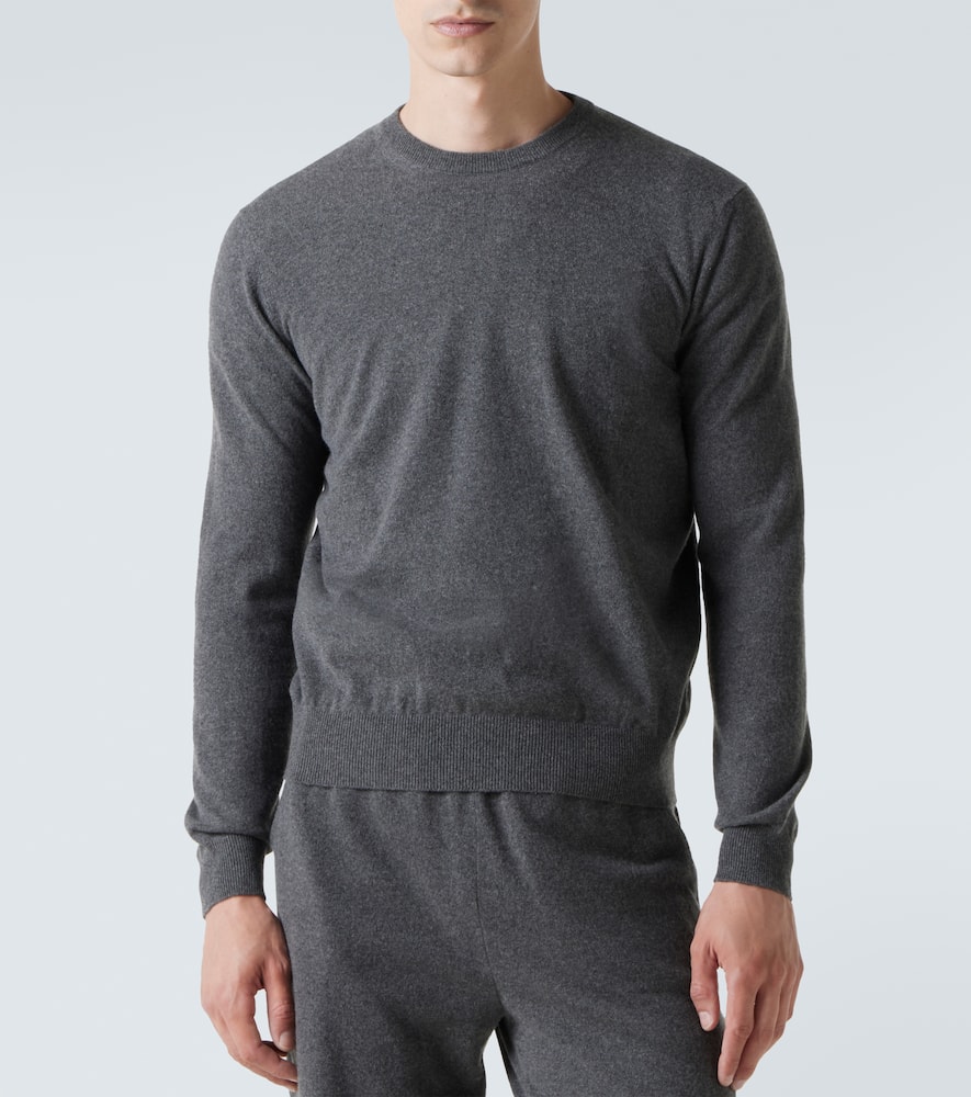 Loro Piana Cashmere Crewneck Sweater In Gray