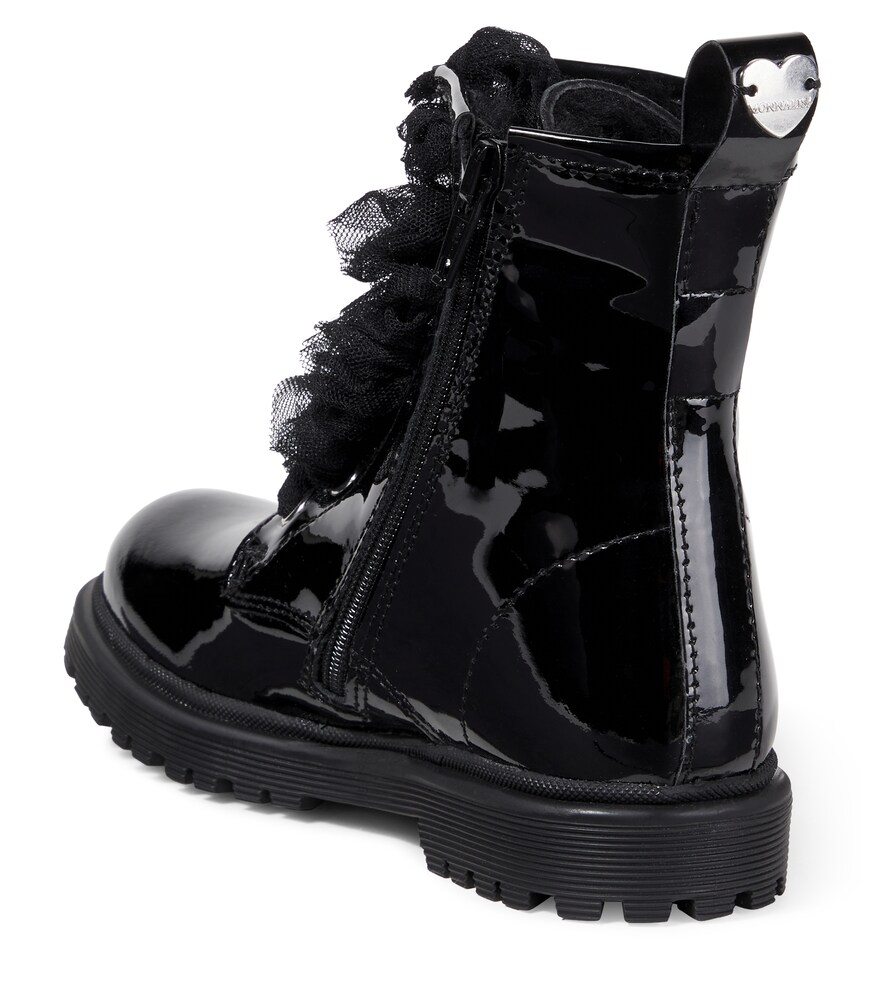  Monnalisa Monnalisa Shearling-lined Patent Leather Boots 