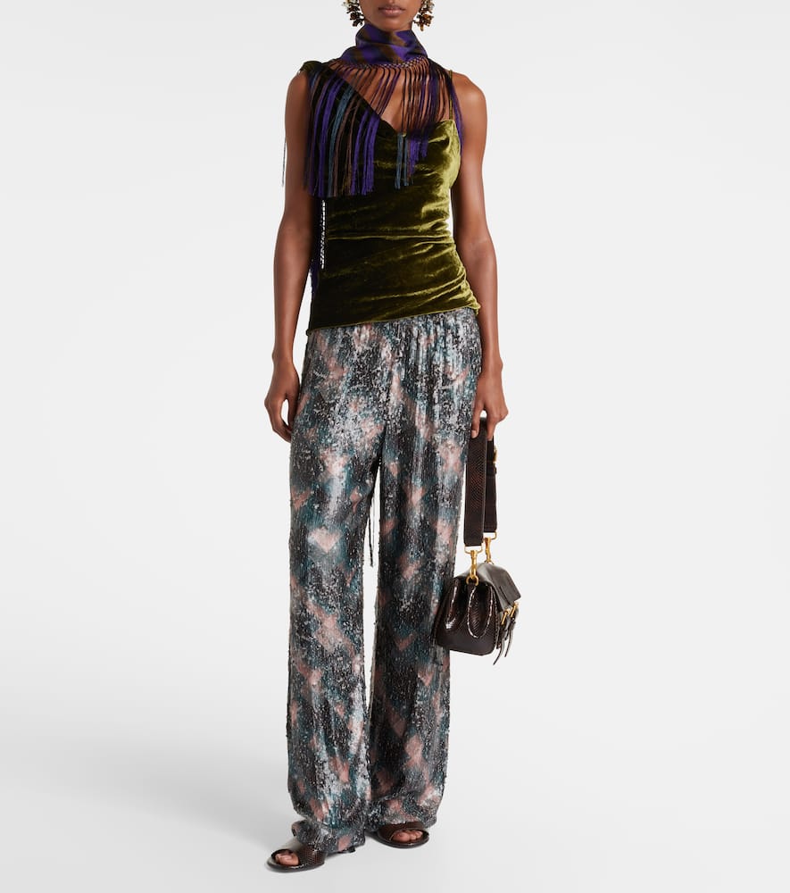 Dries Van Noten 75 Snake-effect Leather Wedge Mules In Brown