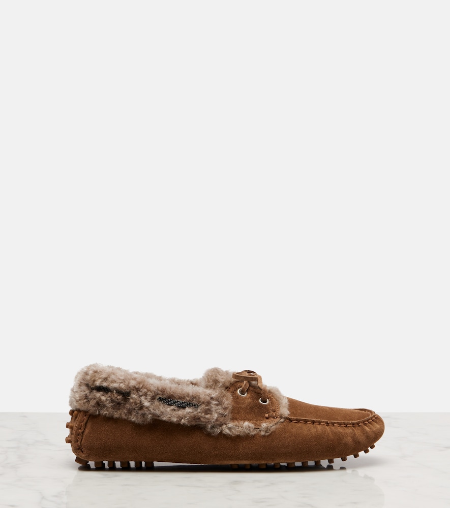  Brunello Cucinelli Brunello Cucinelli Mokassins Monili Aus Veloursleder 